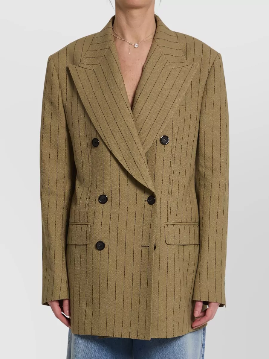 Dolce&Gabbana linen striped double-breasted blazer