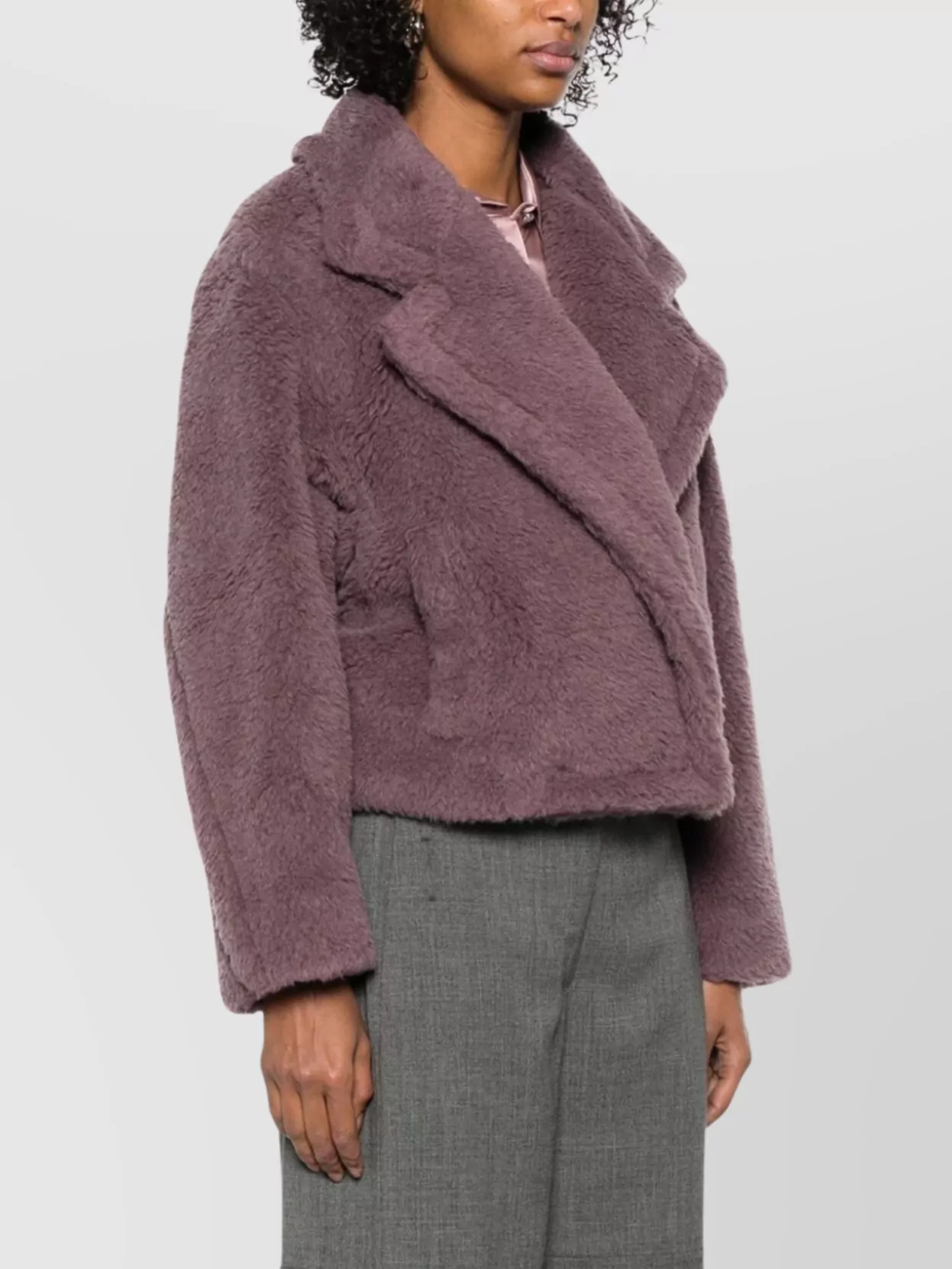 Max Mara Wool Coat With Faux Fur Texture