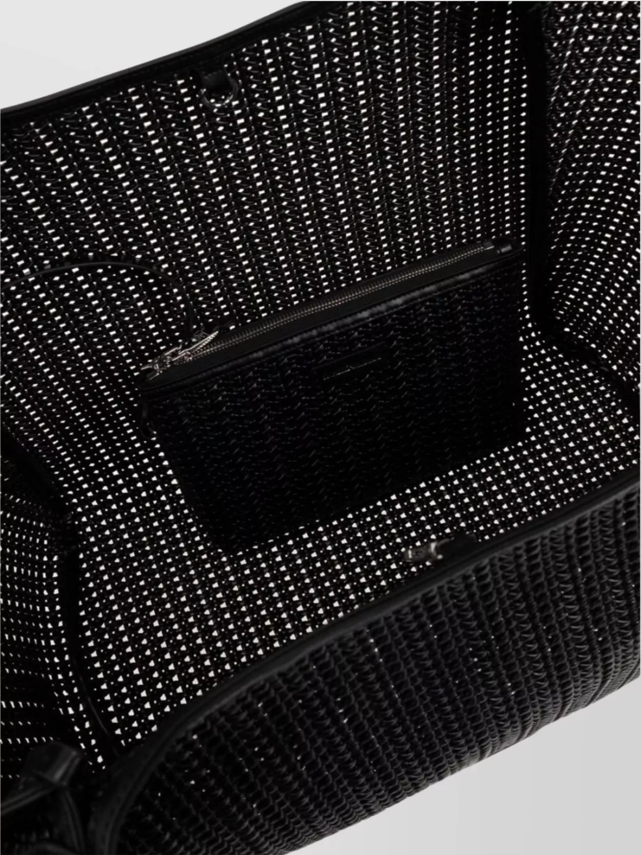 Emporio Armani Intertwined Dual Handle Woven Texture Tote