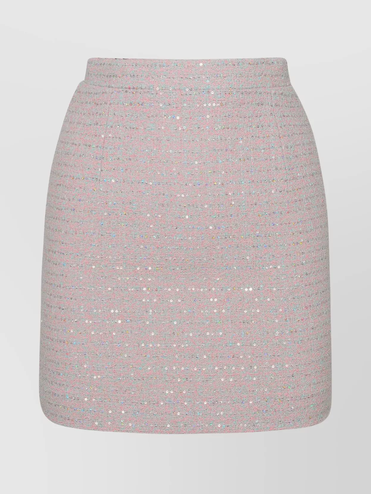 Shop Alessandra Rich High-waisted Skirt With Sequined Embellishments And Textured Finish