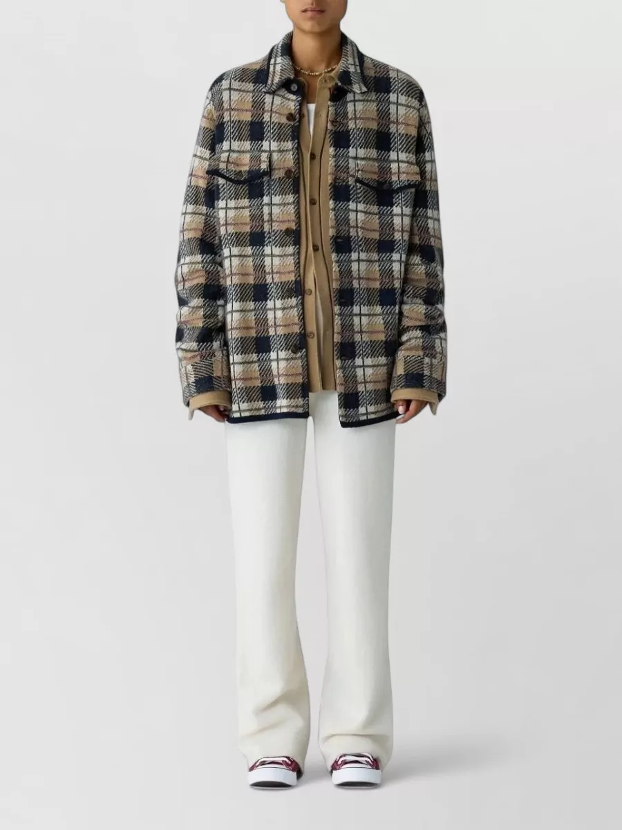 Guest In Residence Checked Cashmere Long-Sleeve Shirt