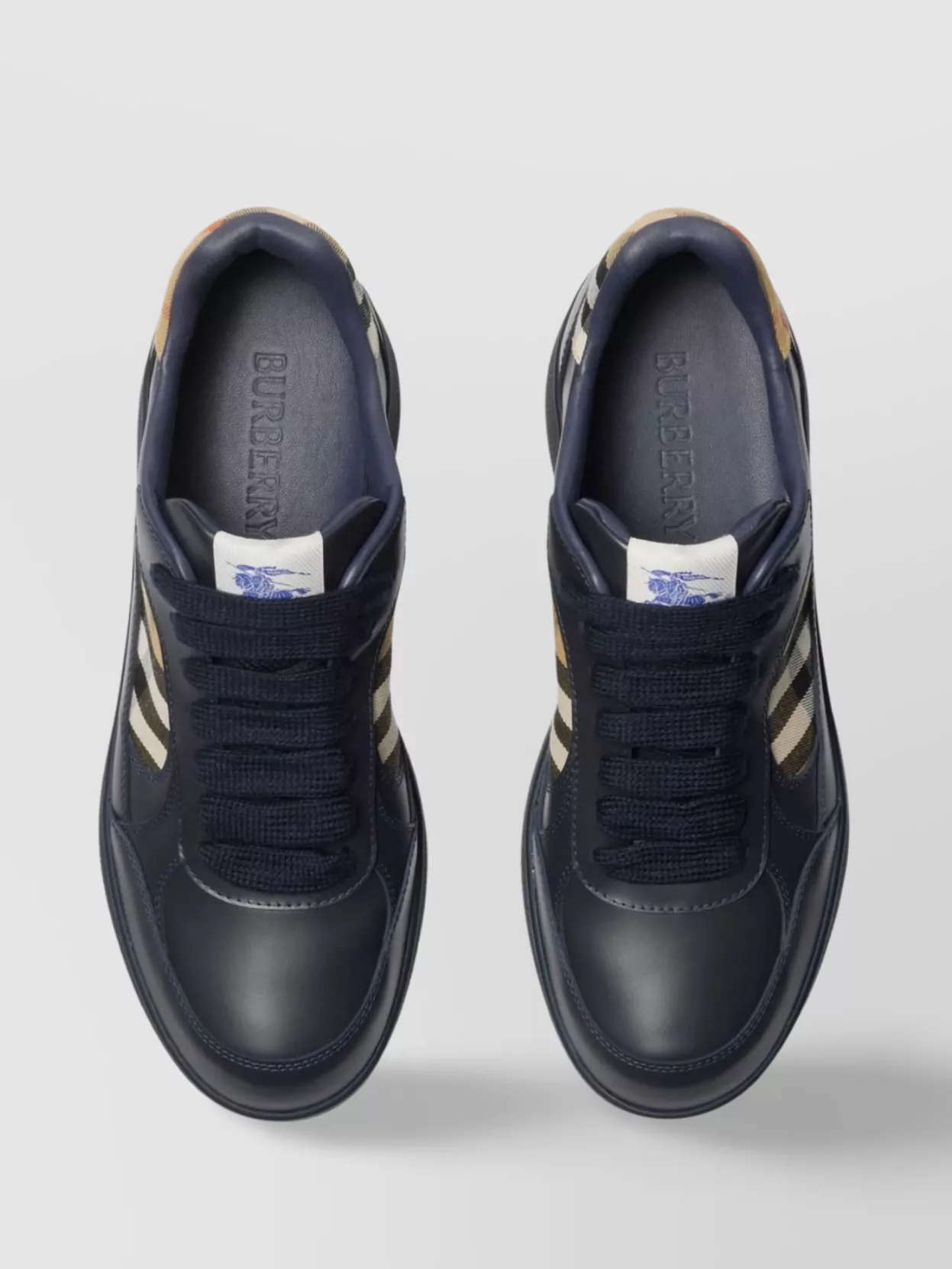 Burberry Check Woven Low-Top Sneakers Sole Lettering