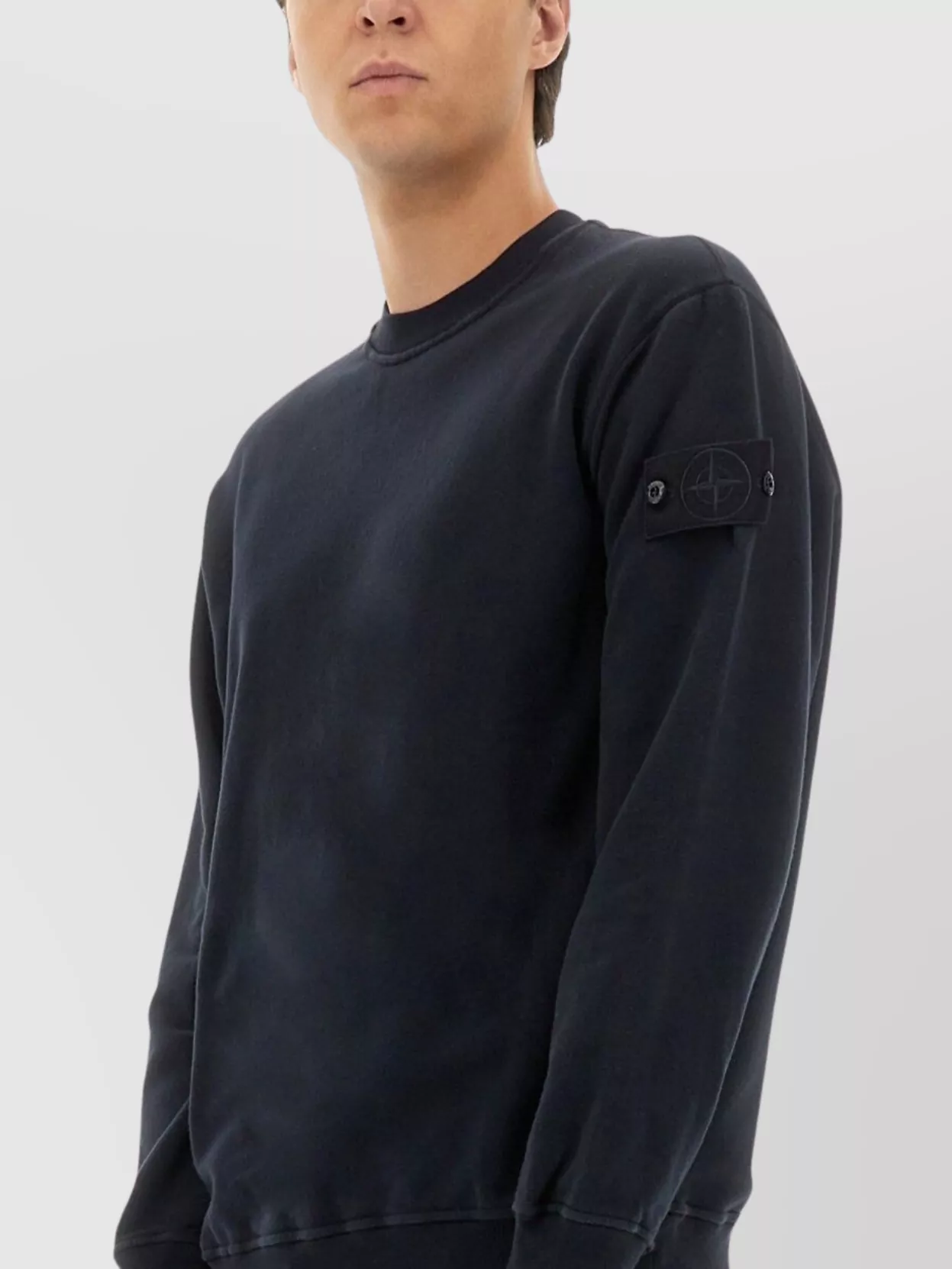Stone Island Crew Neck Long Sleeve Ribbed Sweatshirt