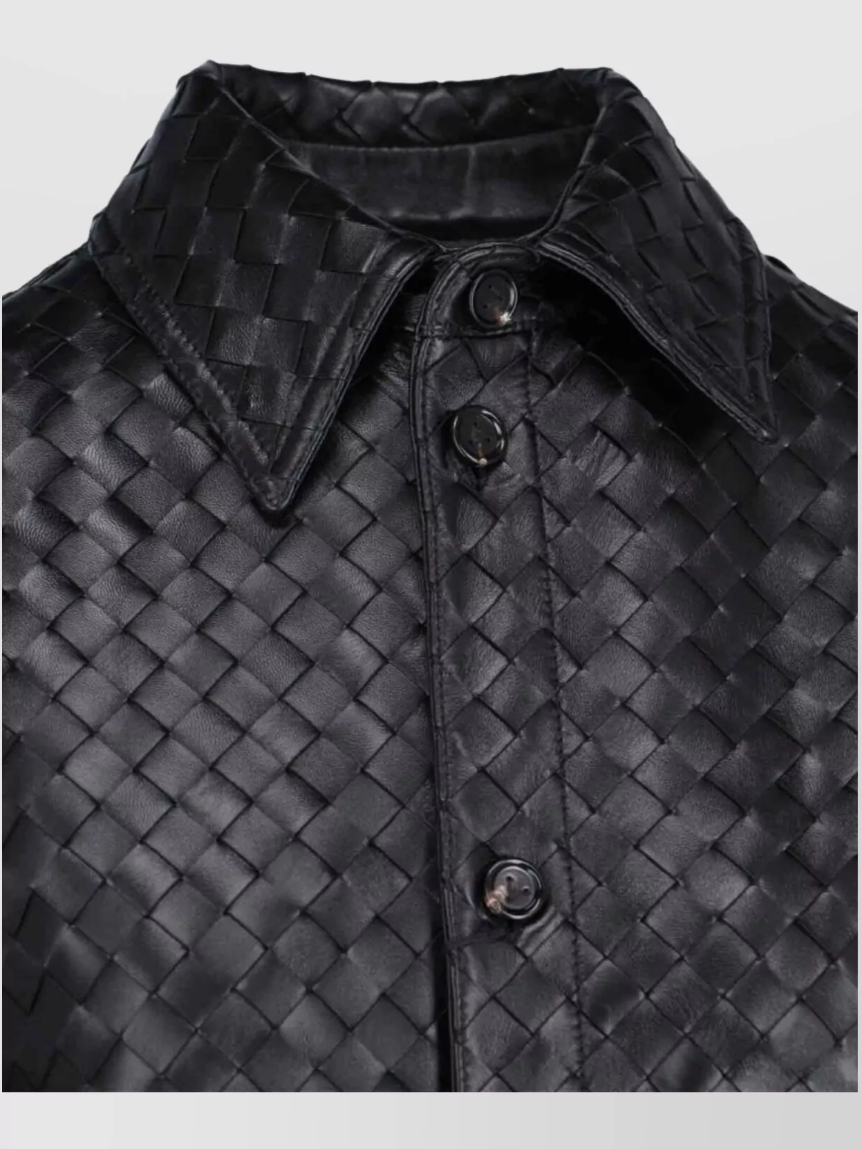Bottega Veneta Collared Neck Long Sleeves Woven Texture