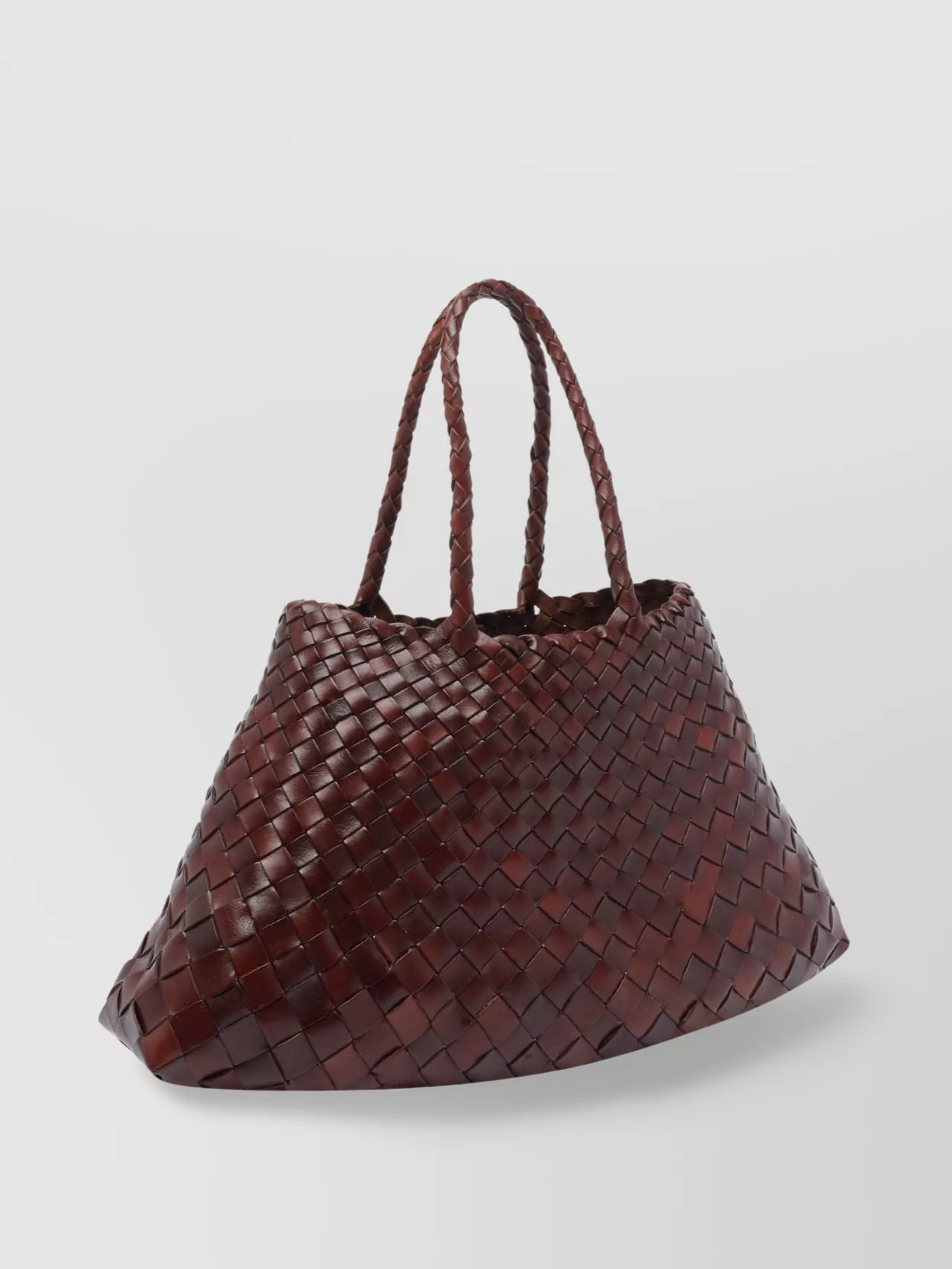 Dragon Diffusion Leather Braided Dual Handle Small Shoulder Bag