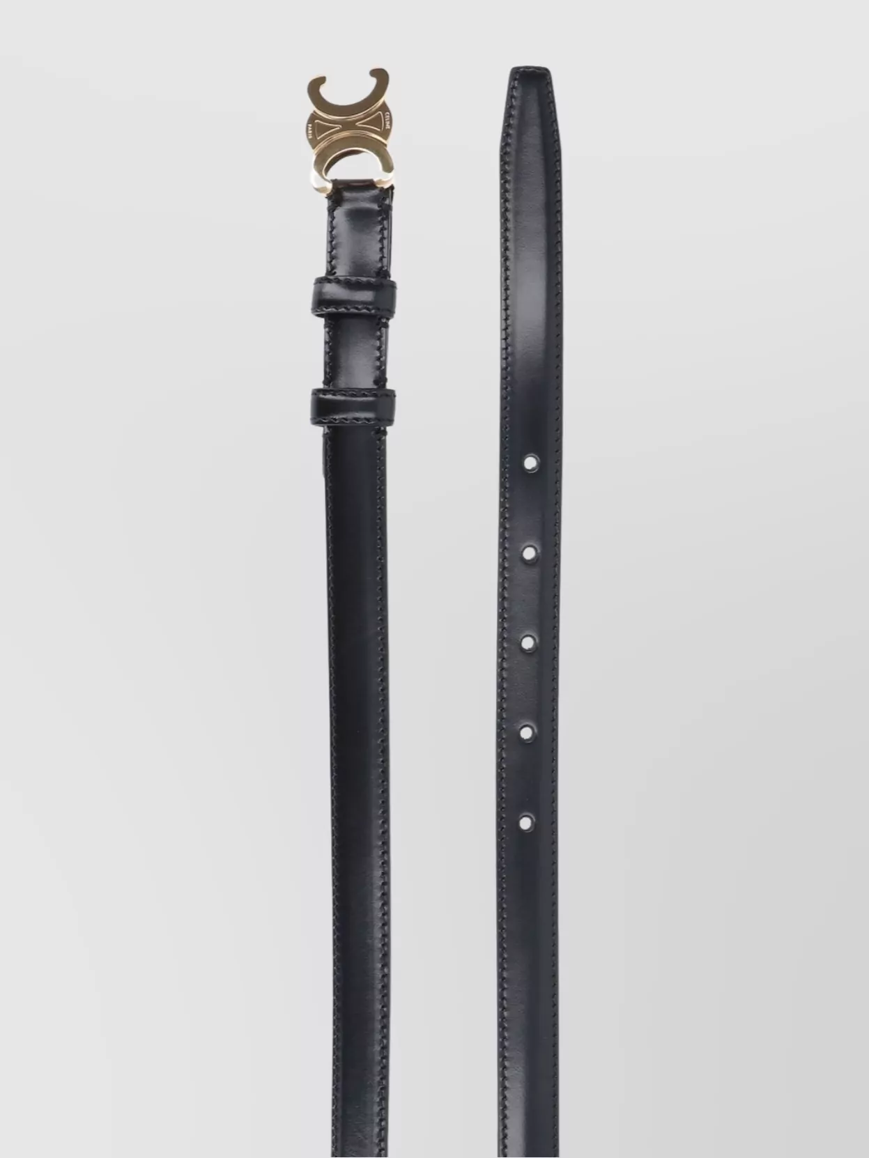 Celine Leather Belt Gold-Tone Hardware