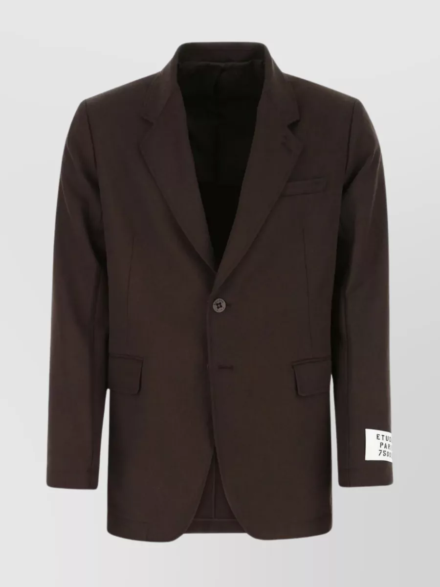 Shop Etudes Studio Wool Blazer With Lapels And Pockets In Brown