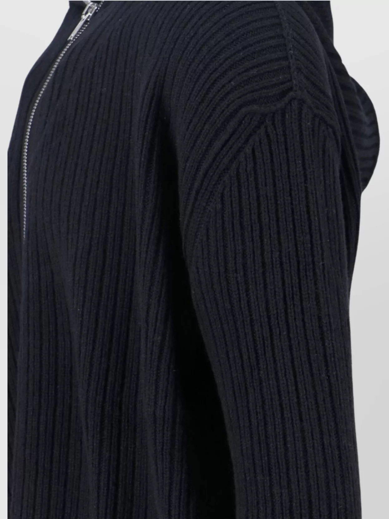 Rick Owens Hooded Crewneck Sweater Ribbed Texture In Multi