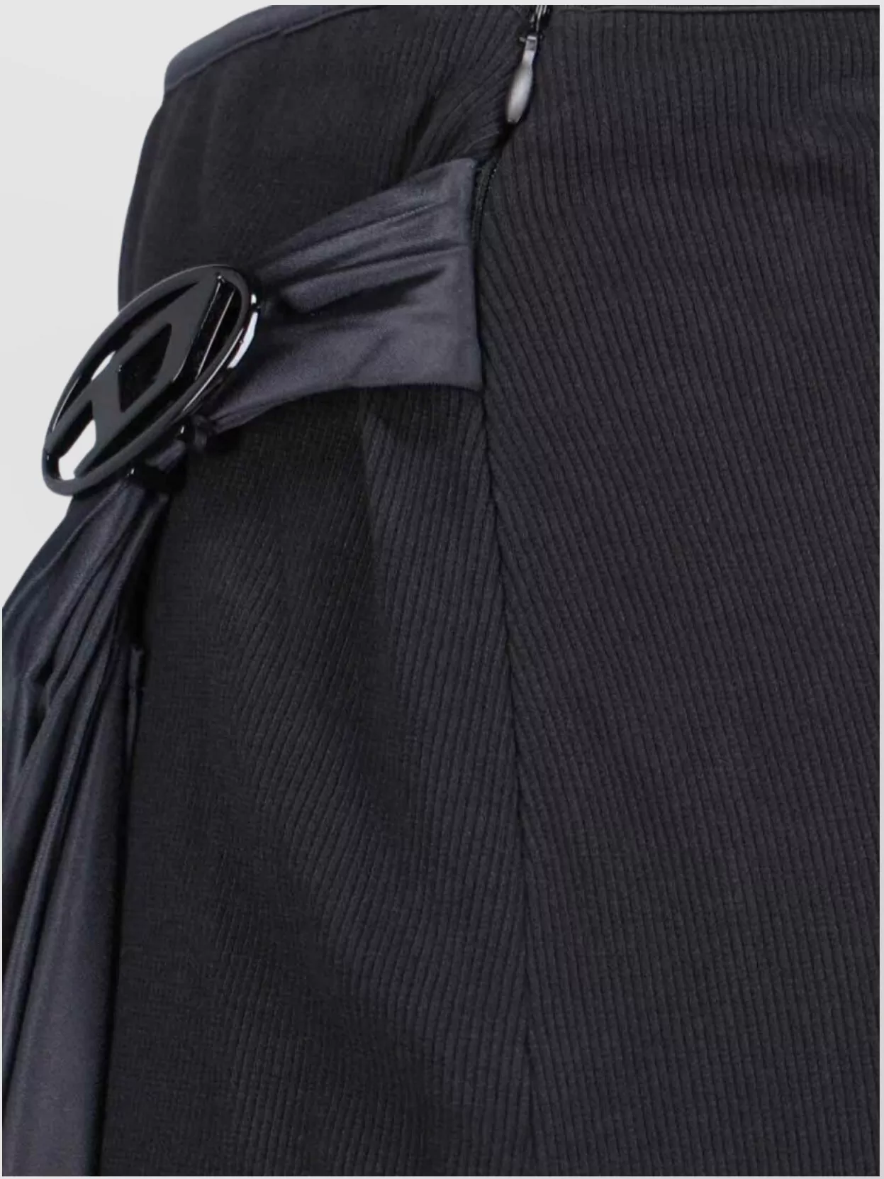 Diesel Draped Midi Skirt With Chintz Finish In Grey