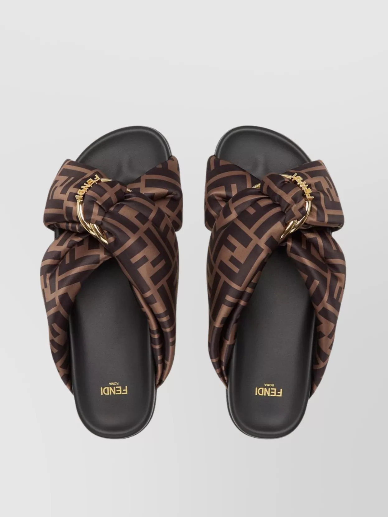 Fendi Feel Slides With Double-band And D-ring Buckle