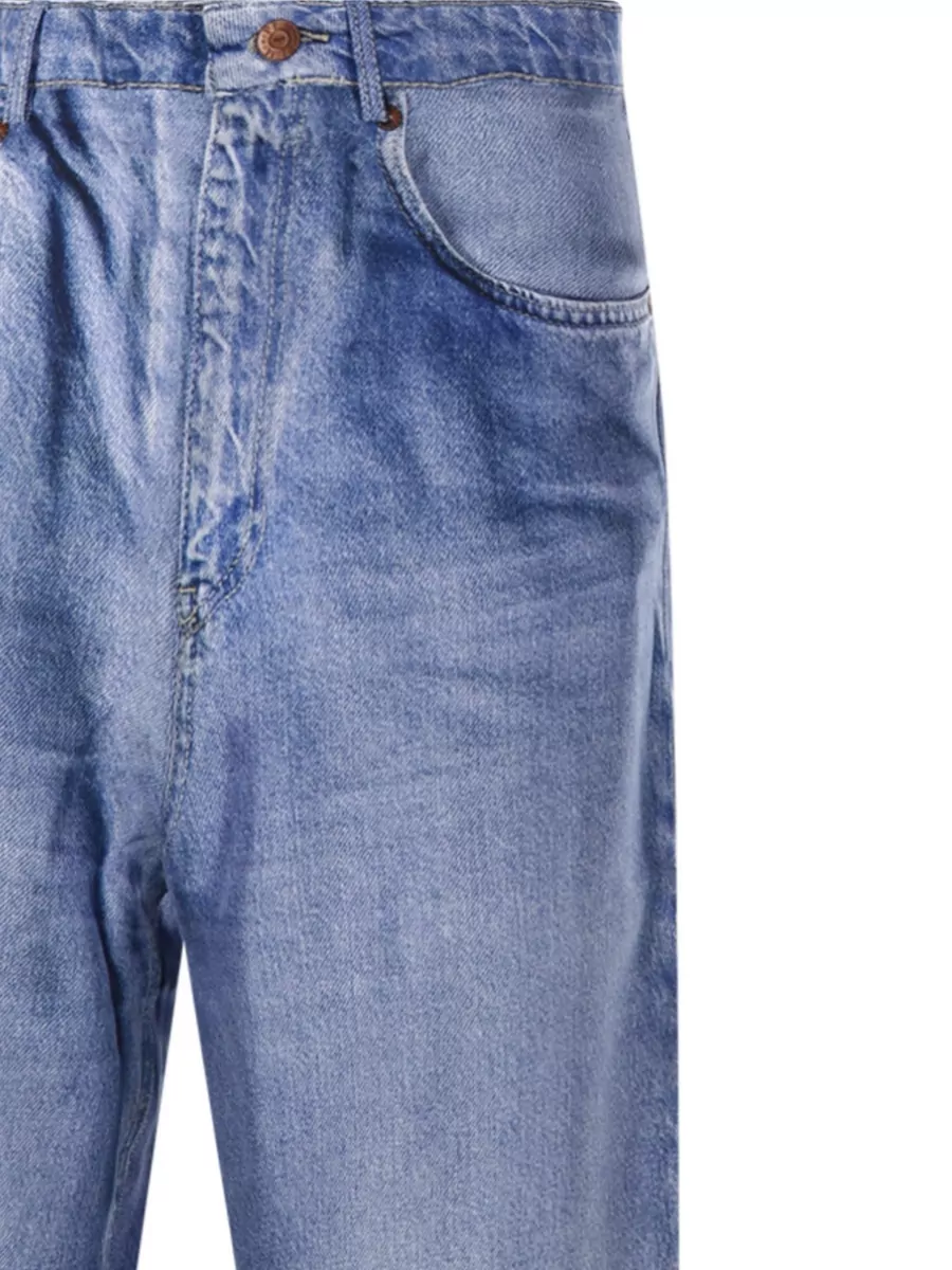 Pierre Louise Mascia Silk High-Rise Wide-Leg Jeans