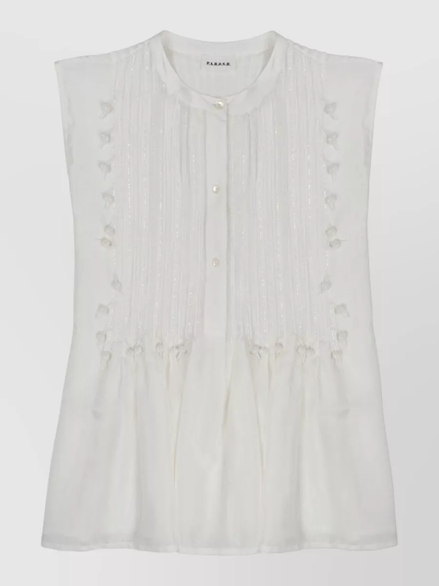 P.a.r.o.s.h Sleeveless Pleated Top Soft Texture