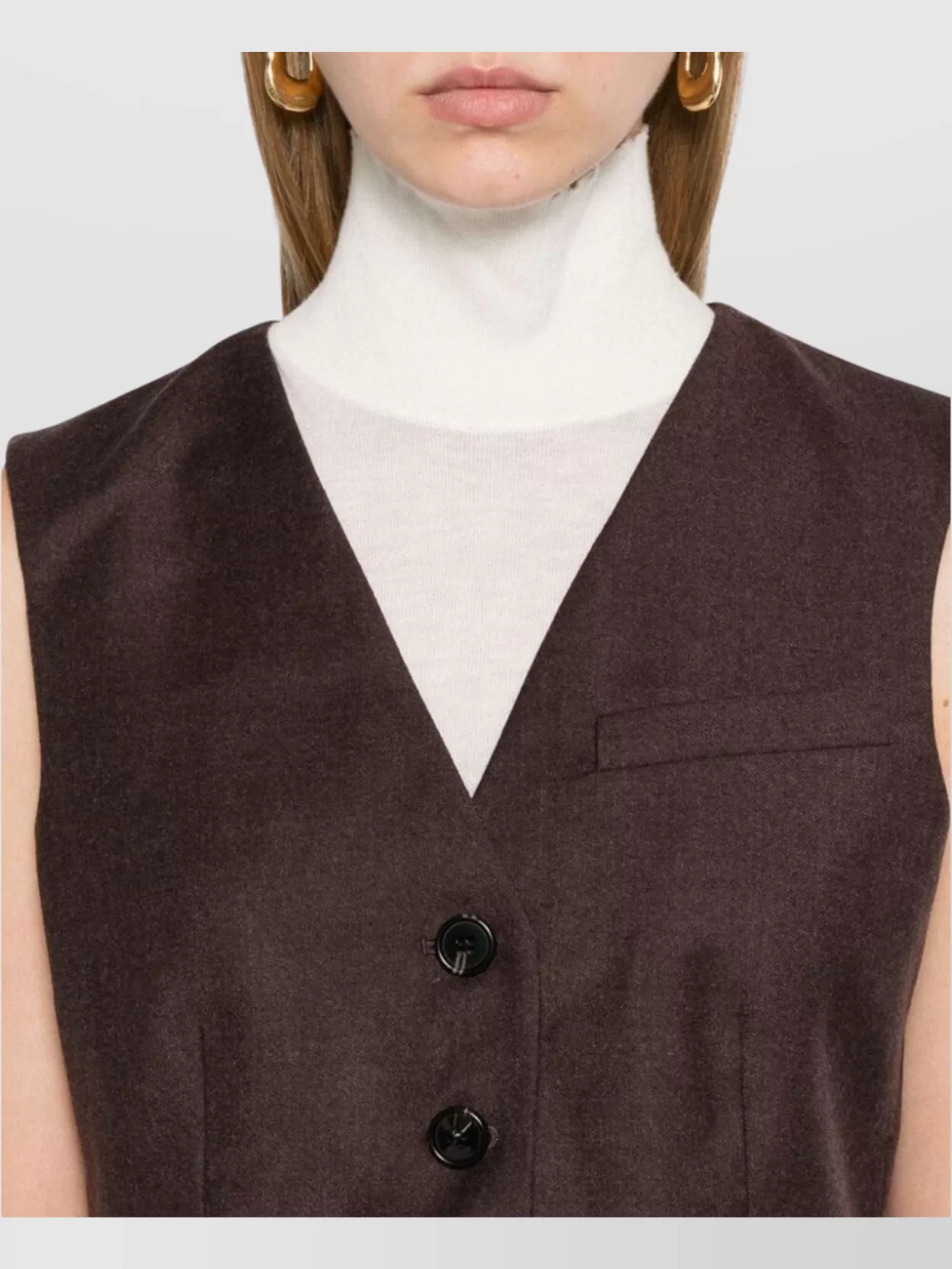 Theory Wool V-Neck Sleeveless Tailored Vest