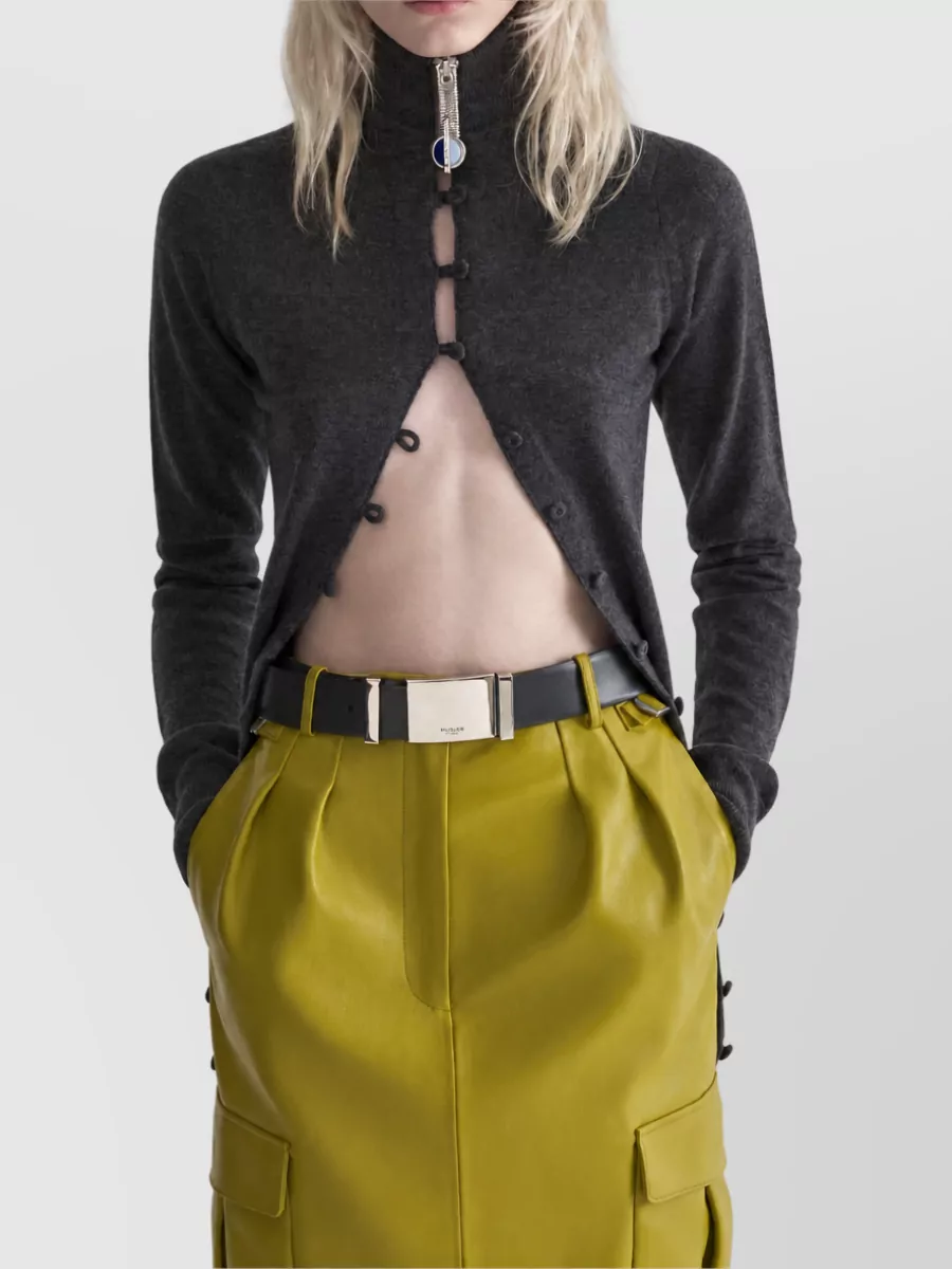 Mugler Cashmere High-Rise Skirt