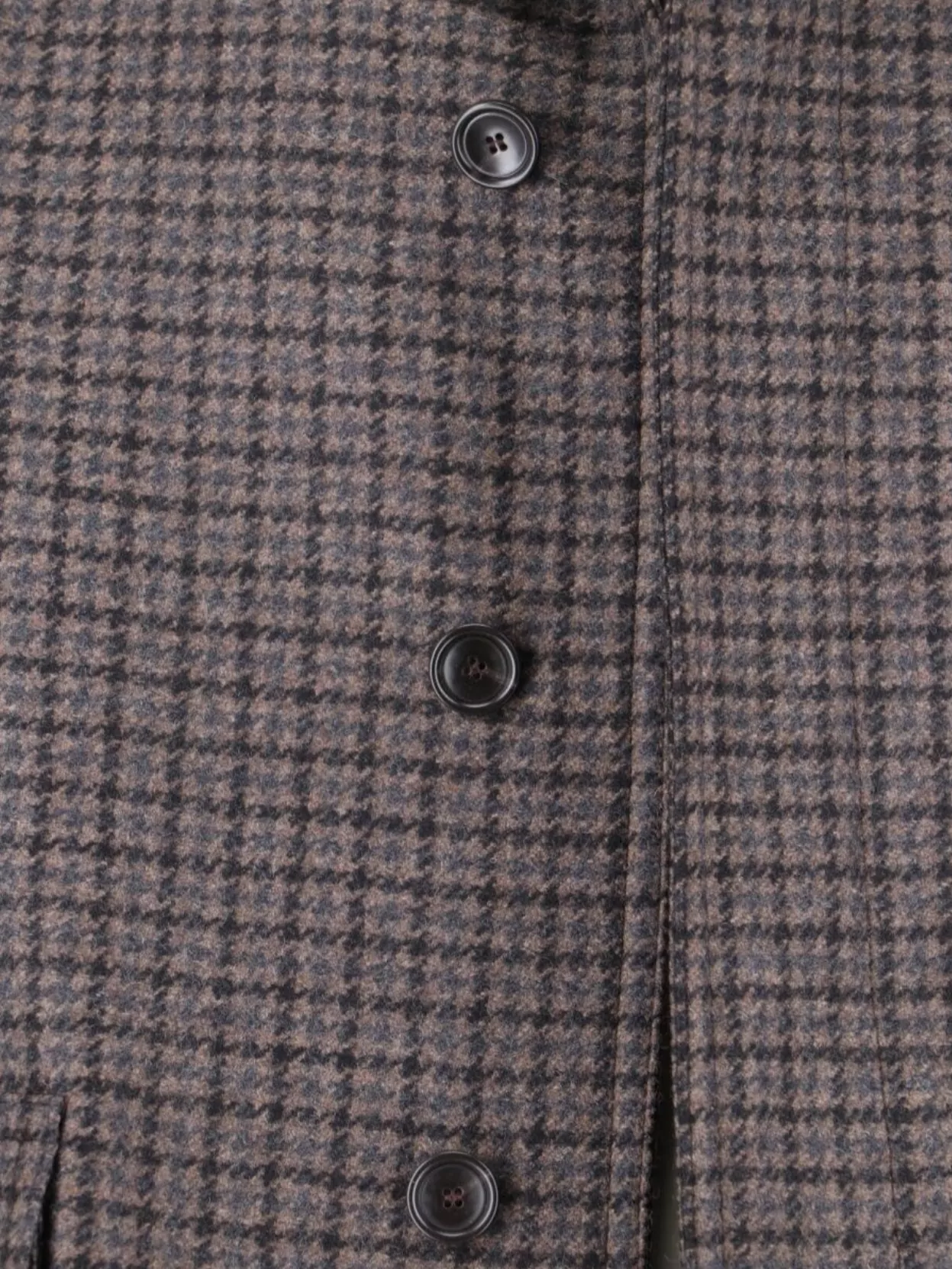 Tagliatore Long Houndstooth Jacket Notched Collar