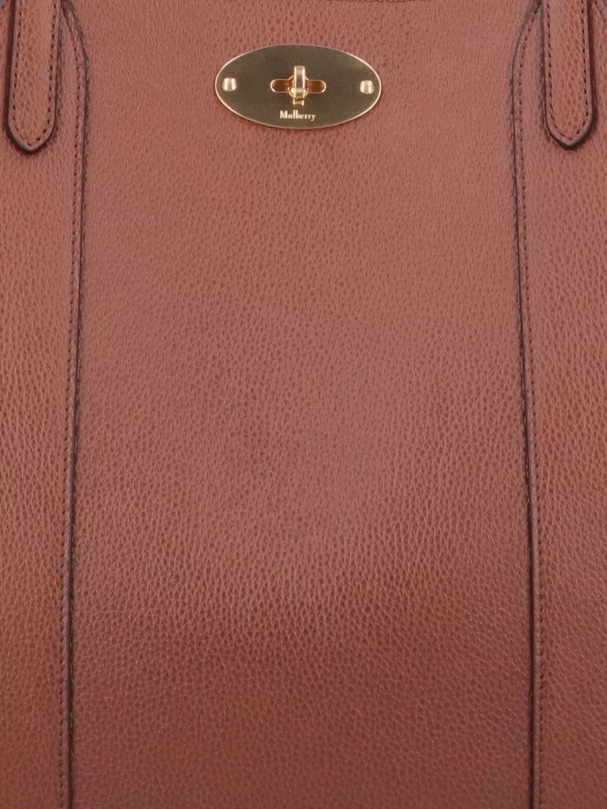 Mulberry Structured Pebbled Tote Bag With Double Handles In Brown