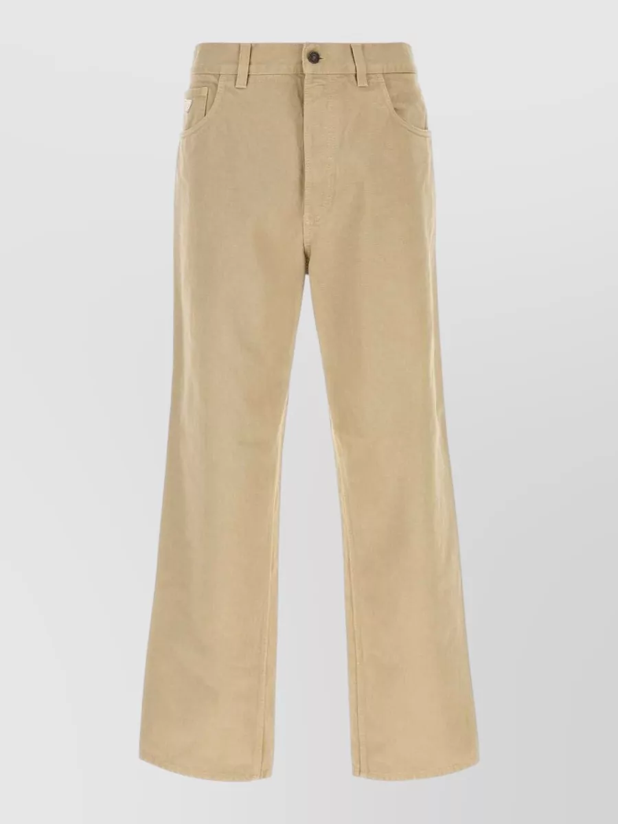 Prada Cotton Tailored Pants Belt Loops Pockets