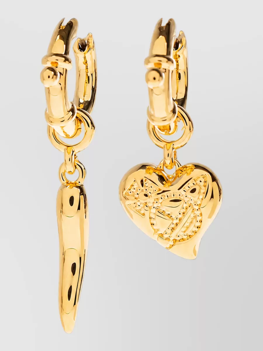 Vivienne Westwood heart charm hoop earrings