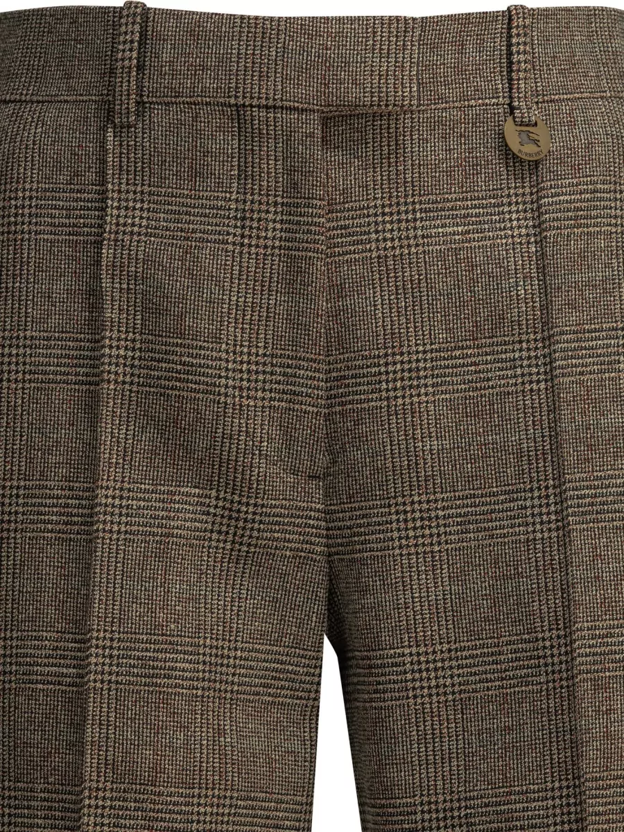 Burberry Checked Straight-Leg Suit Trousers