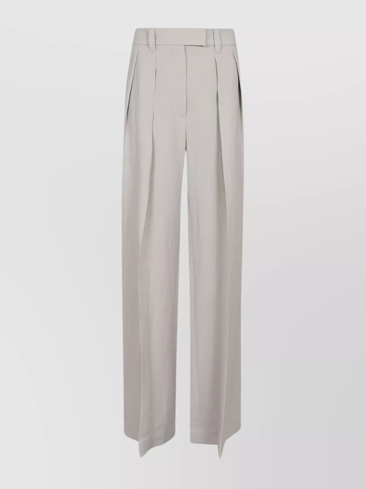 Shop Brunello Cucinelli Sophisticated Wide Leg High Waist Trousers In White