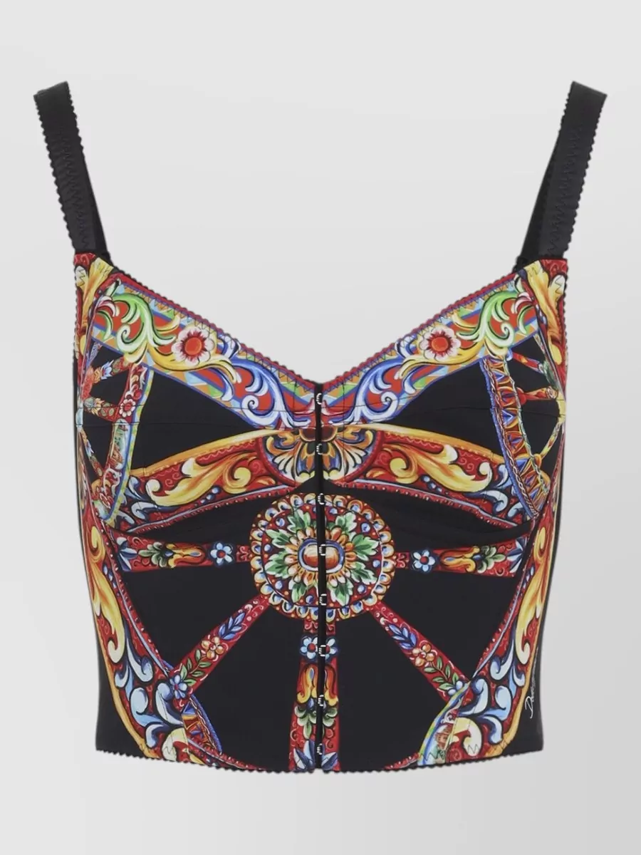 Dolce&Gabbana silk printed corset top