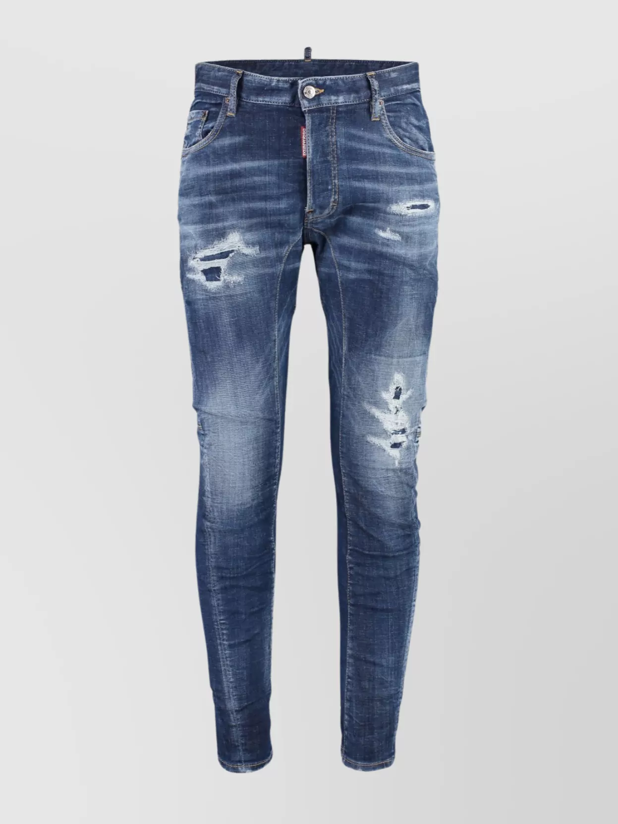 Dsquared2 Stylish Distressed Jeans With Contrast Stitching In Blue