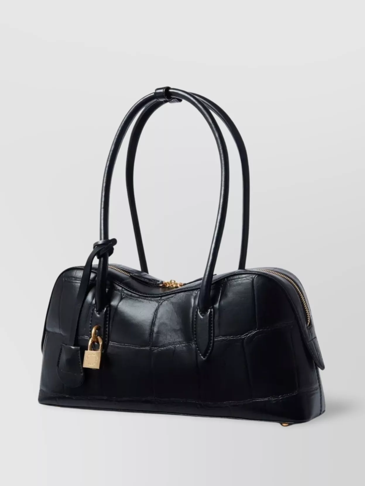 Stella Mccartney Croc-Embossed Shoulder Bags Padlock Detail