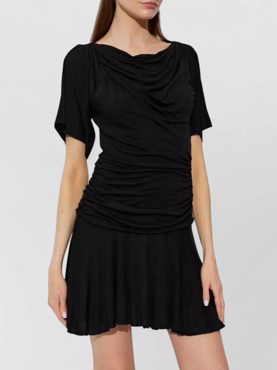 Isabel Marant Etoile Draped Ruffled Short-Sleeve Mini Dress