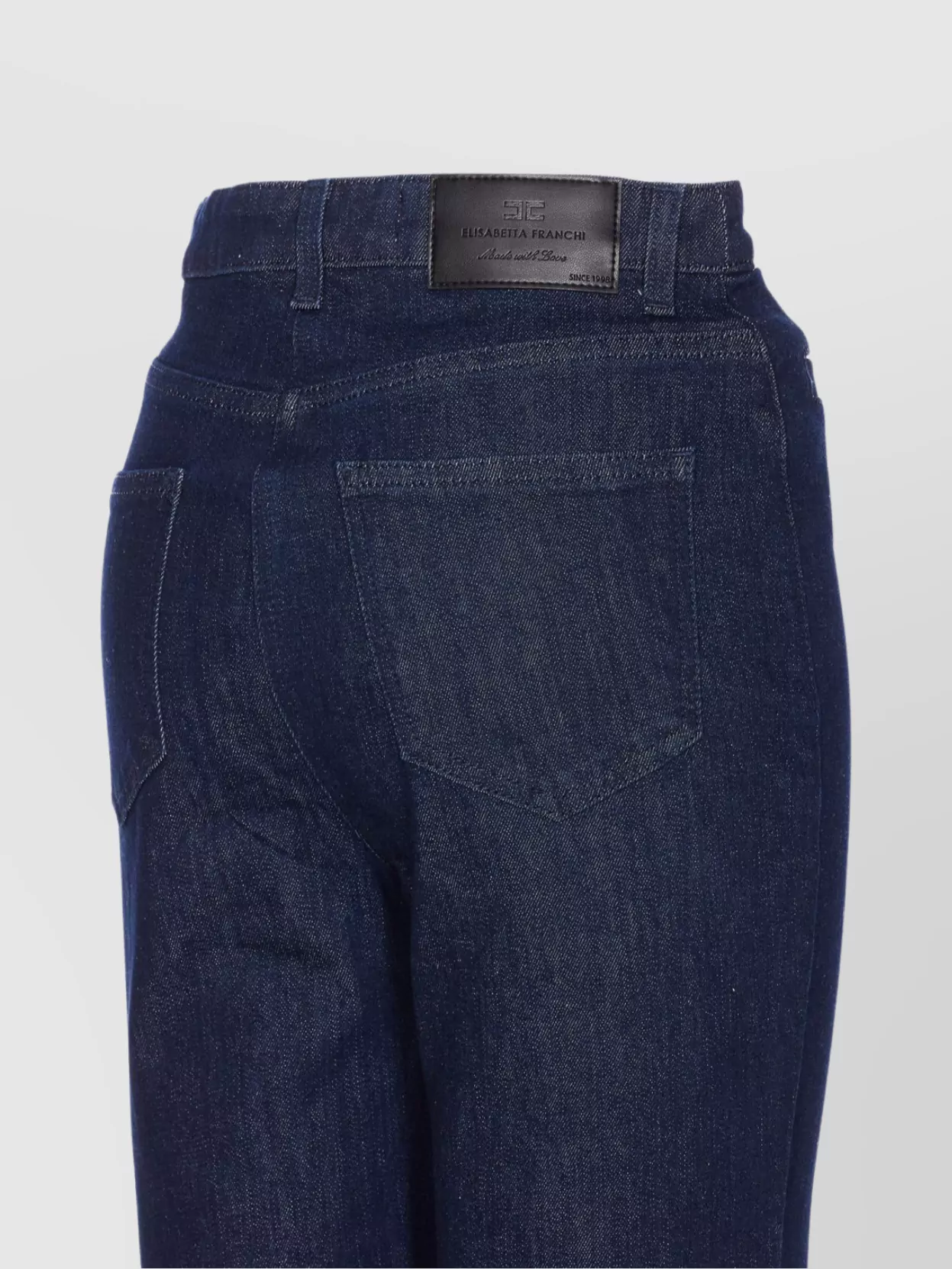 Elisabetta Franchi High Waist Flared Denim Jeans Trousers In Multi