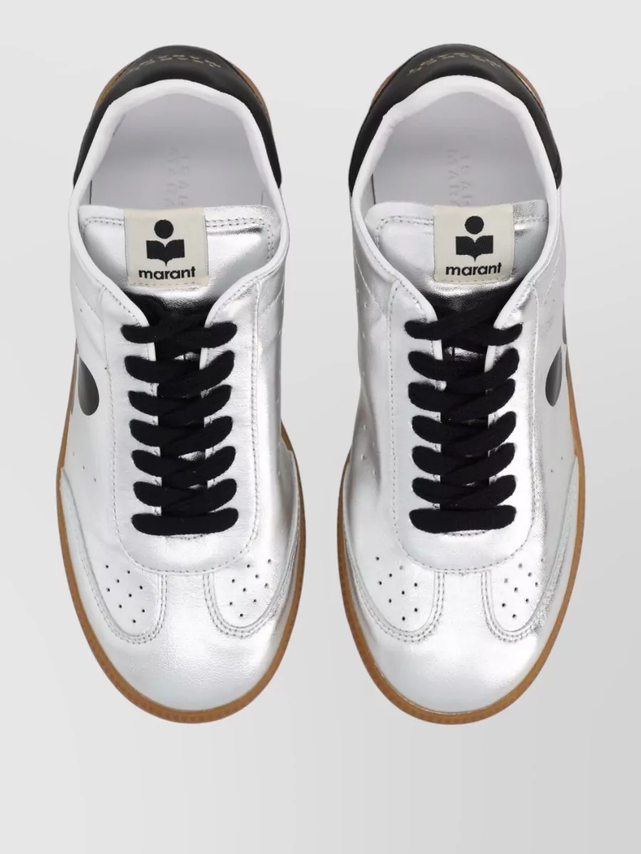 Isabel Marant Sneakers Contrast Heel Tab Metallic Finish In Gray