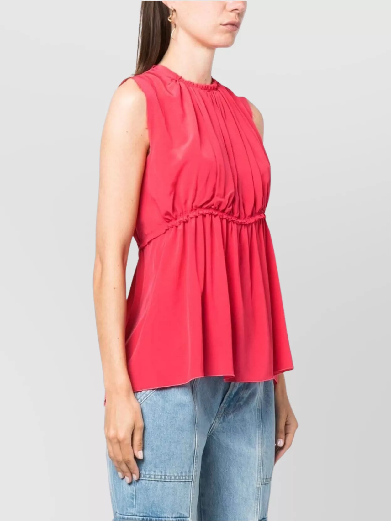 Lanvin Sleeveless Pleated Top Elasticated Waist