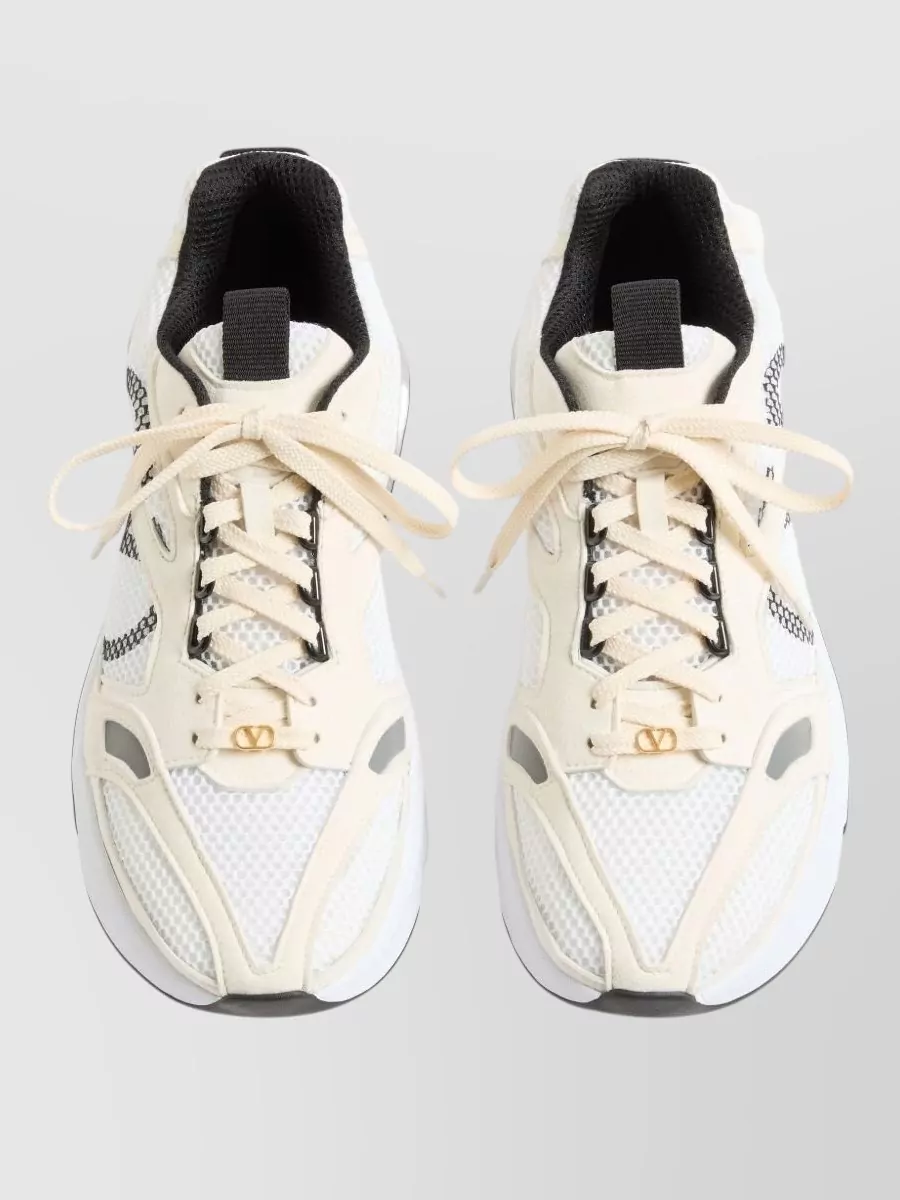 Valentino Garavani Mesh Suede Low-Top Sneakers