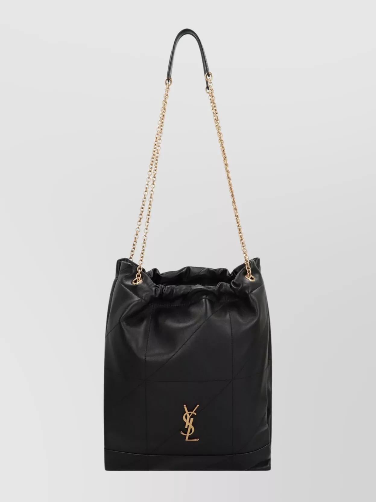 Saint Laurent Leather Shoulder Pouch Metal Strap