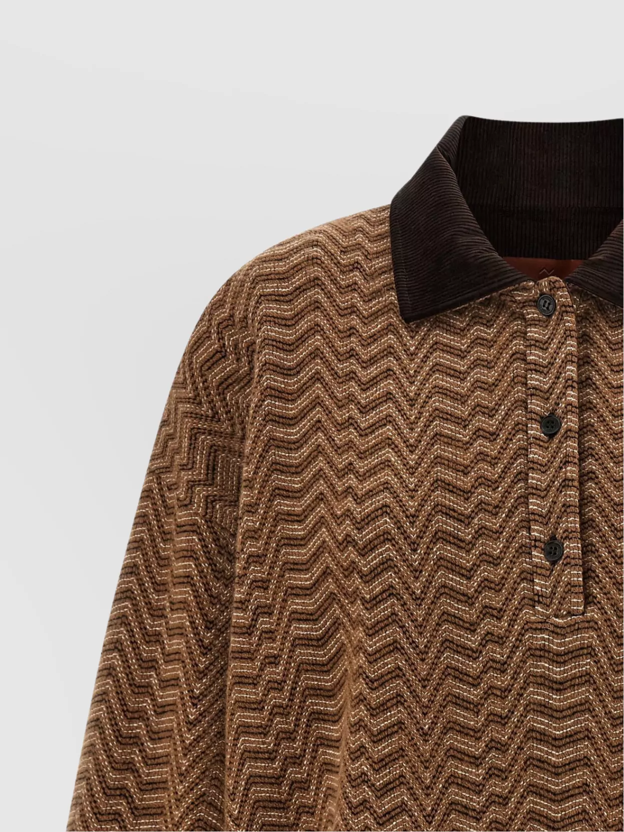 Missoni Chevron Pattern Long Sleeve Collared Sweater