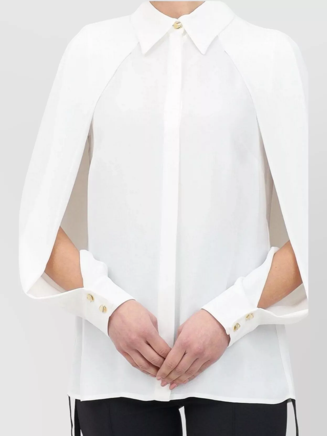 Elisabetta Franchi Collared Neck Long Sleeve Cape Sleeves