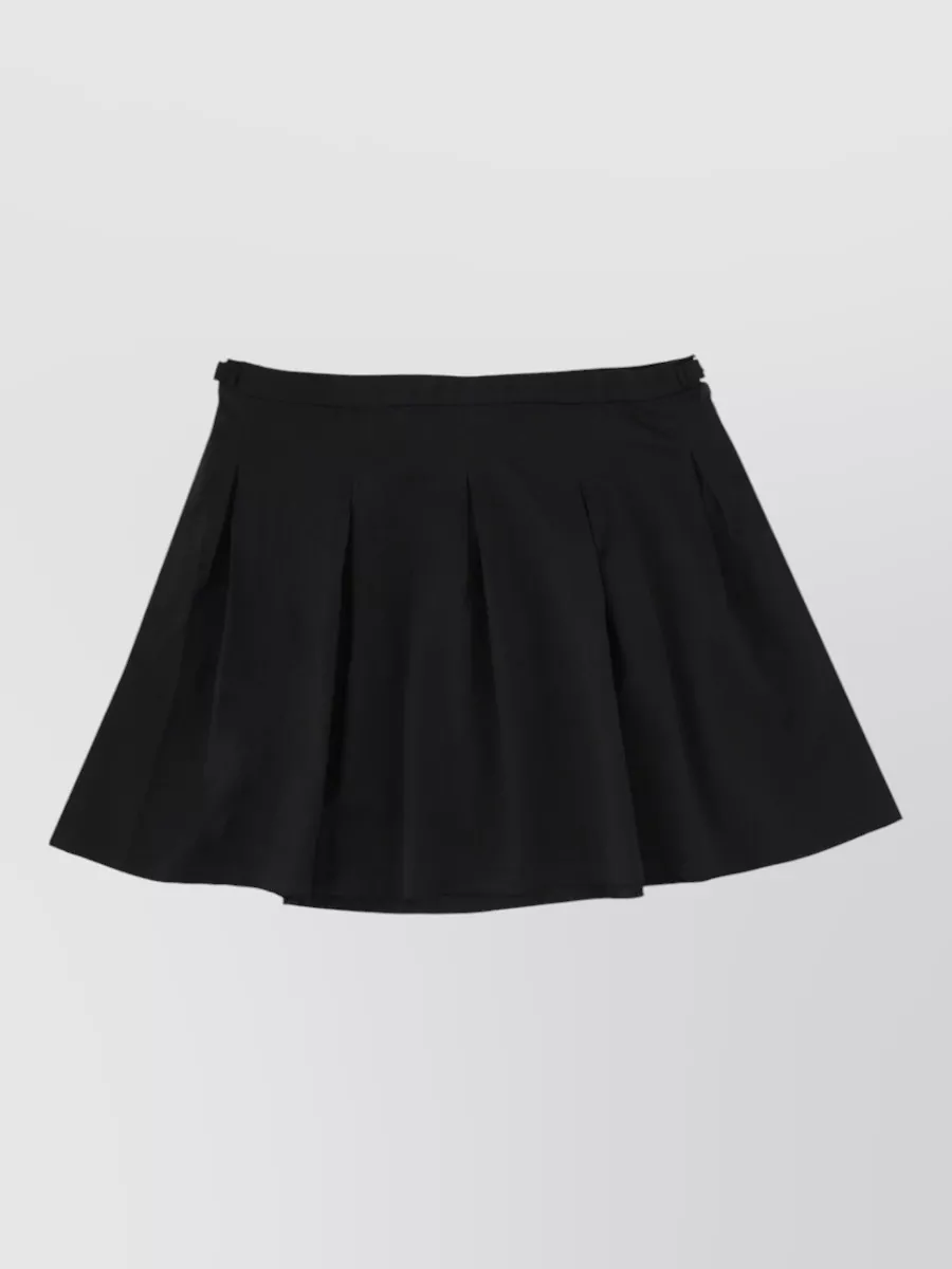 Our Legacy Frayed Hem Skirt Featuring Pleated Design In Black