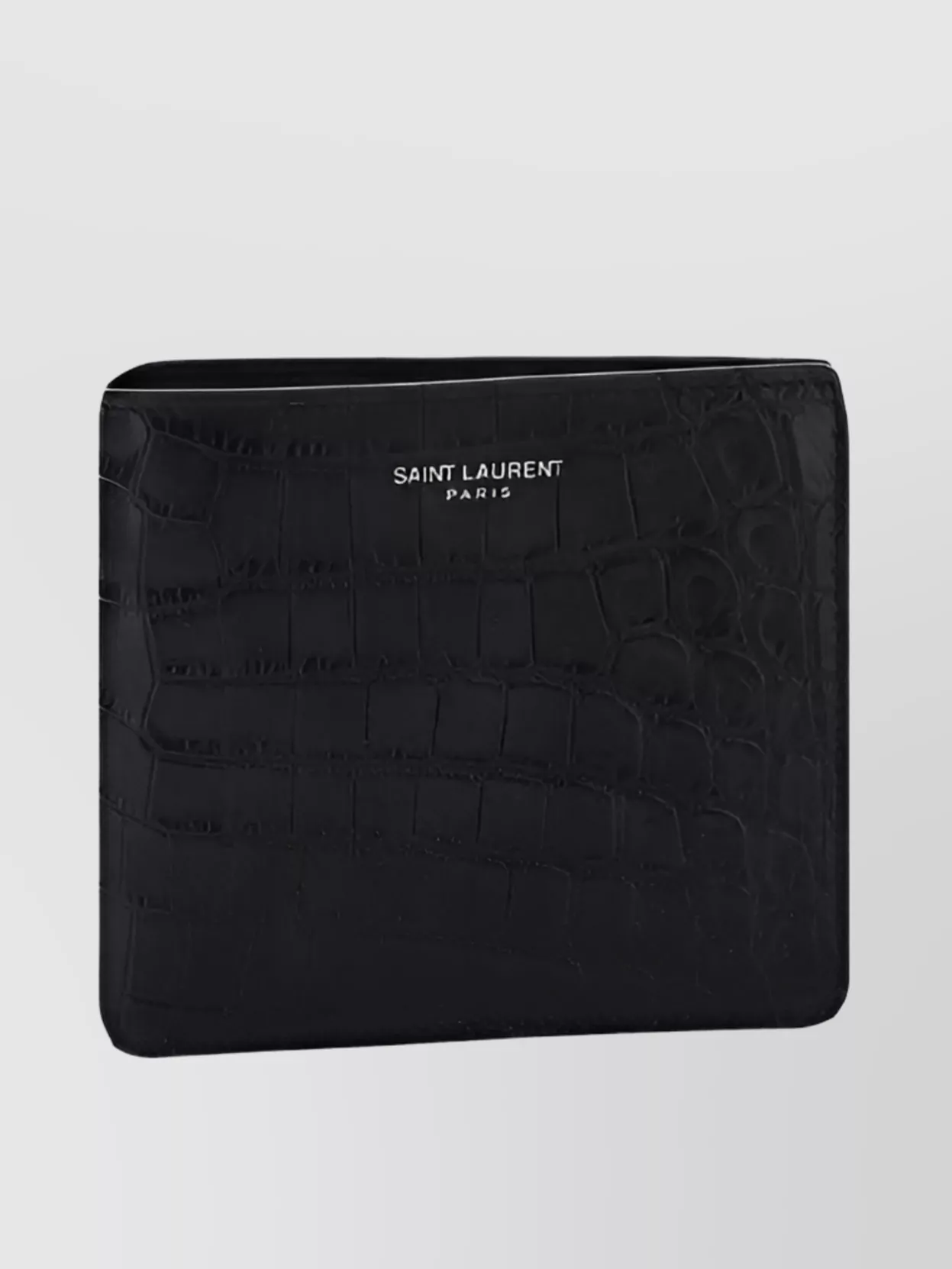 Shop Saint Laurent Leather Bifold Billfold Wallet With Crocodile Embossing