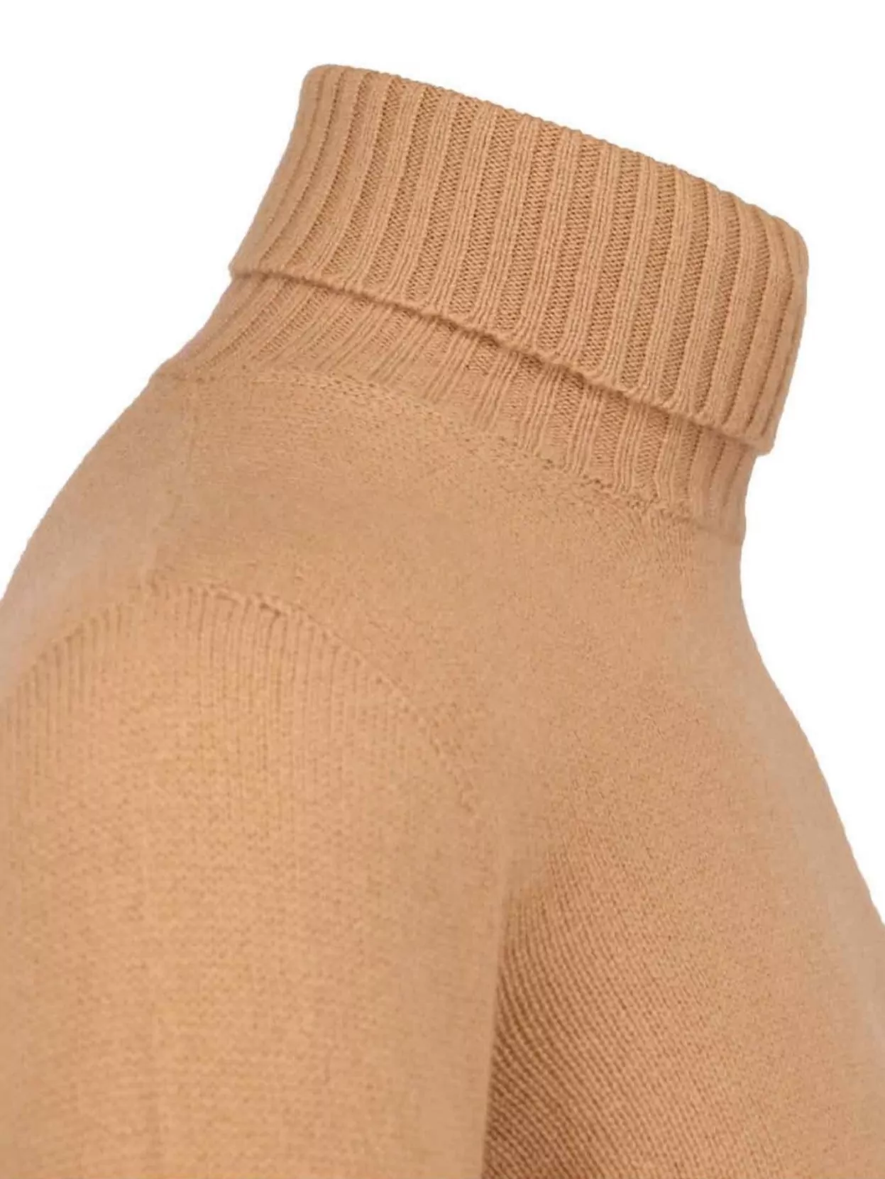 Drumohr Turtleneck Sweater In Brown Cashmere Ribbed Trim In Brown