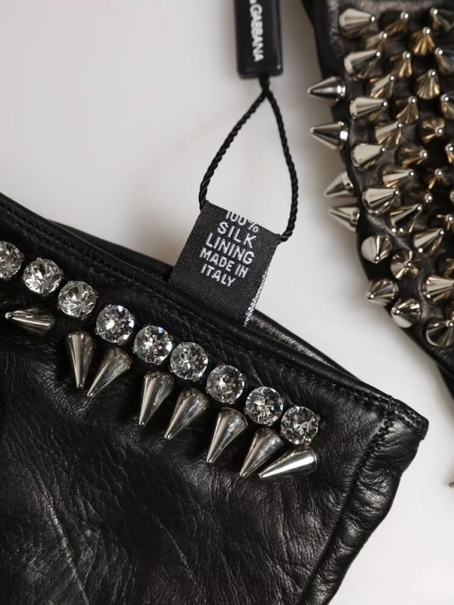 Dolce&Gabbana Leather Embellished Gloves