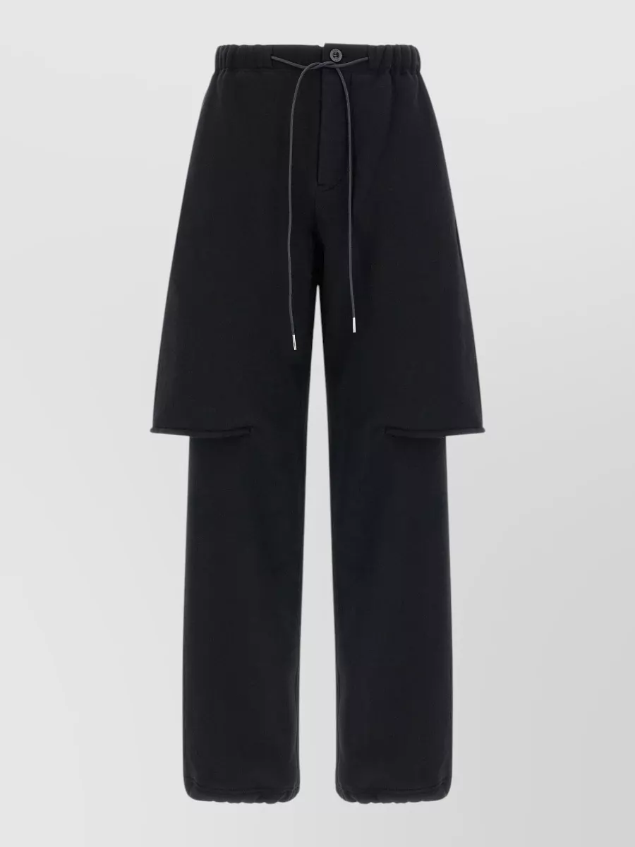Sacai cotton trompe loeil bermuda lounge trousers