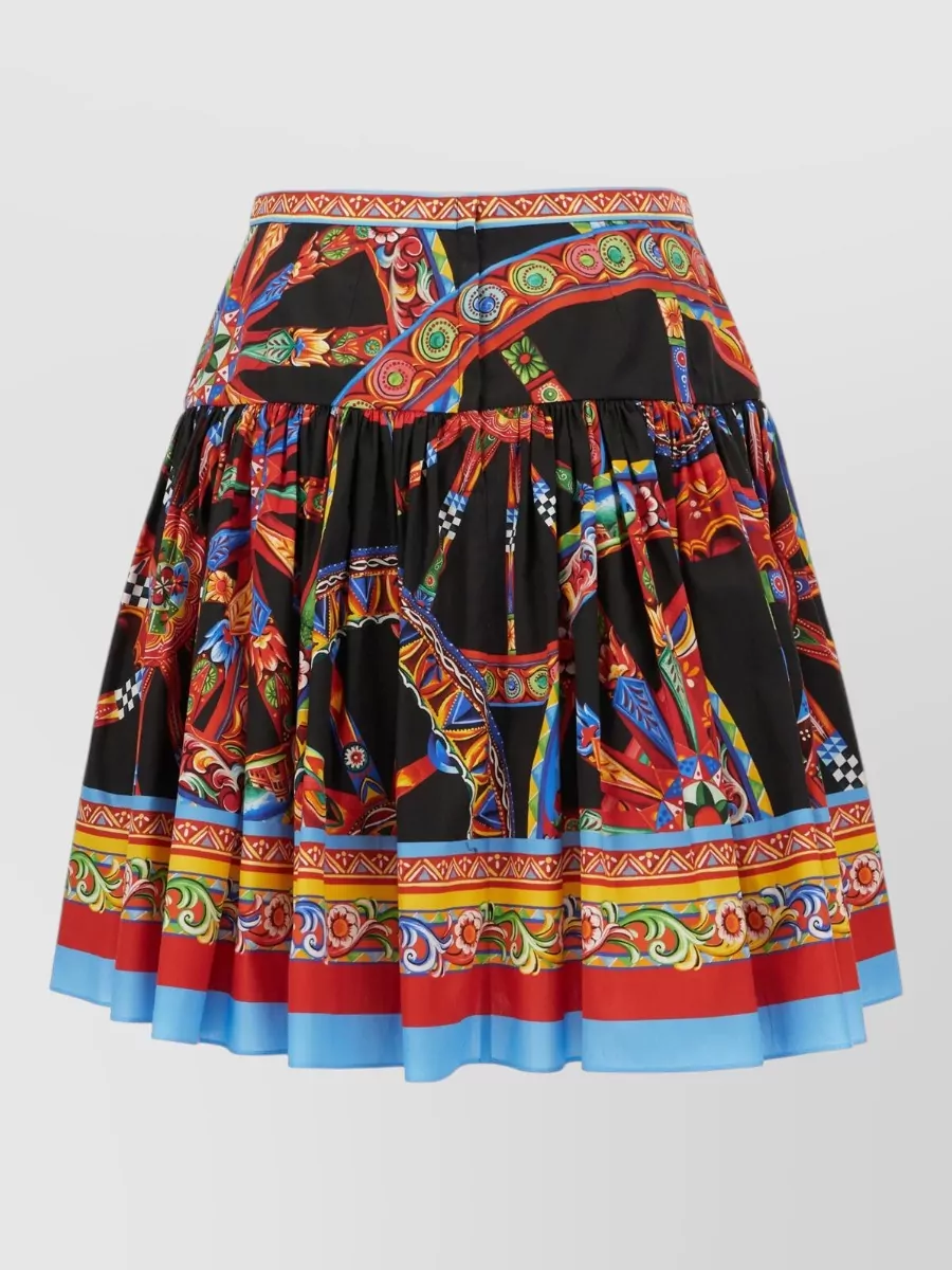 Dolce&Gabbana printed high-rise cotton mini skirt