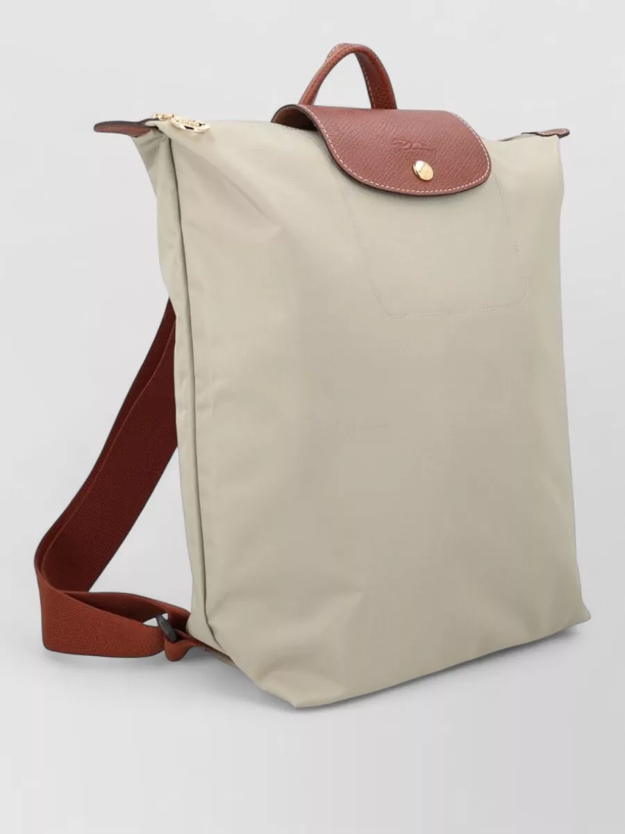 Longchamp Medium Le Pliage Backpack Leather Trim