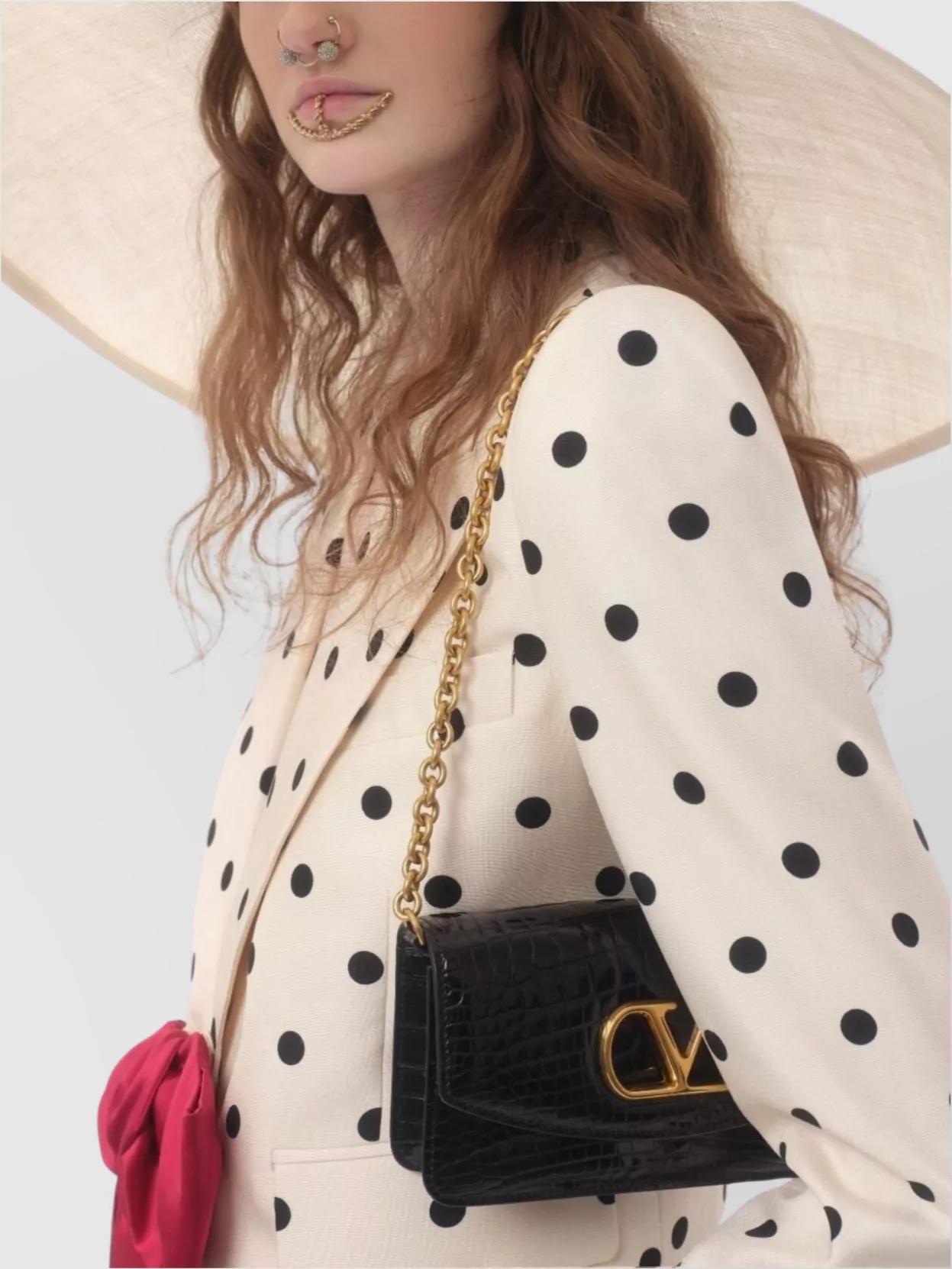 Valentino Bow-embellished Polka-dot Silk-shantung Jacket