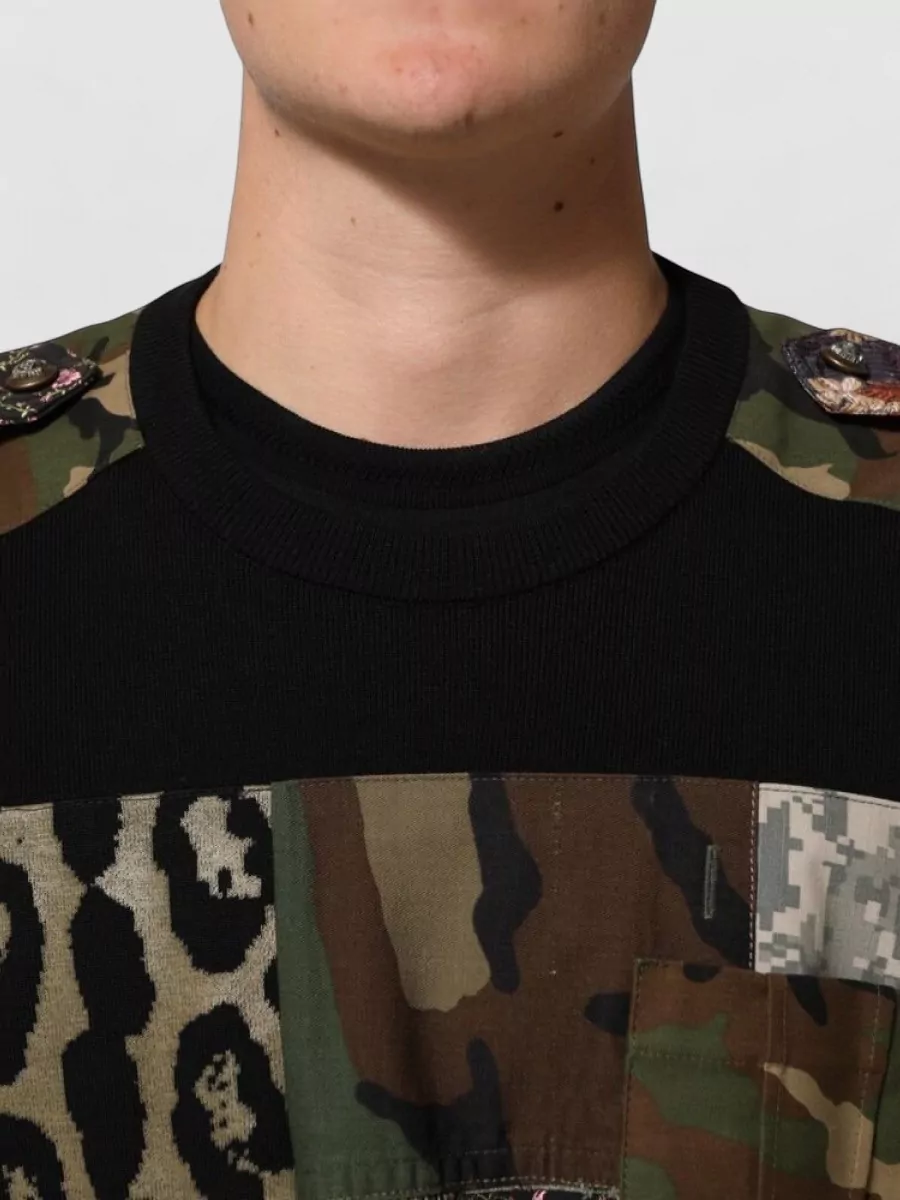 Dolce&Gabbana Patchwork Crew Neck Sweater