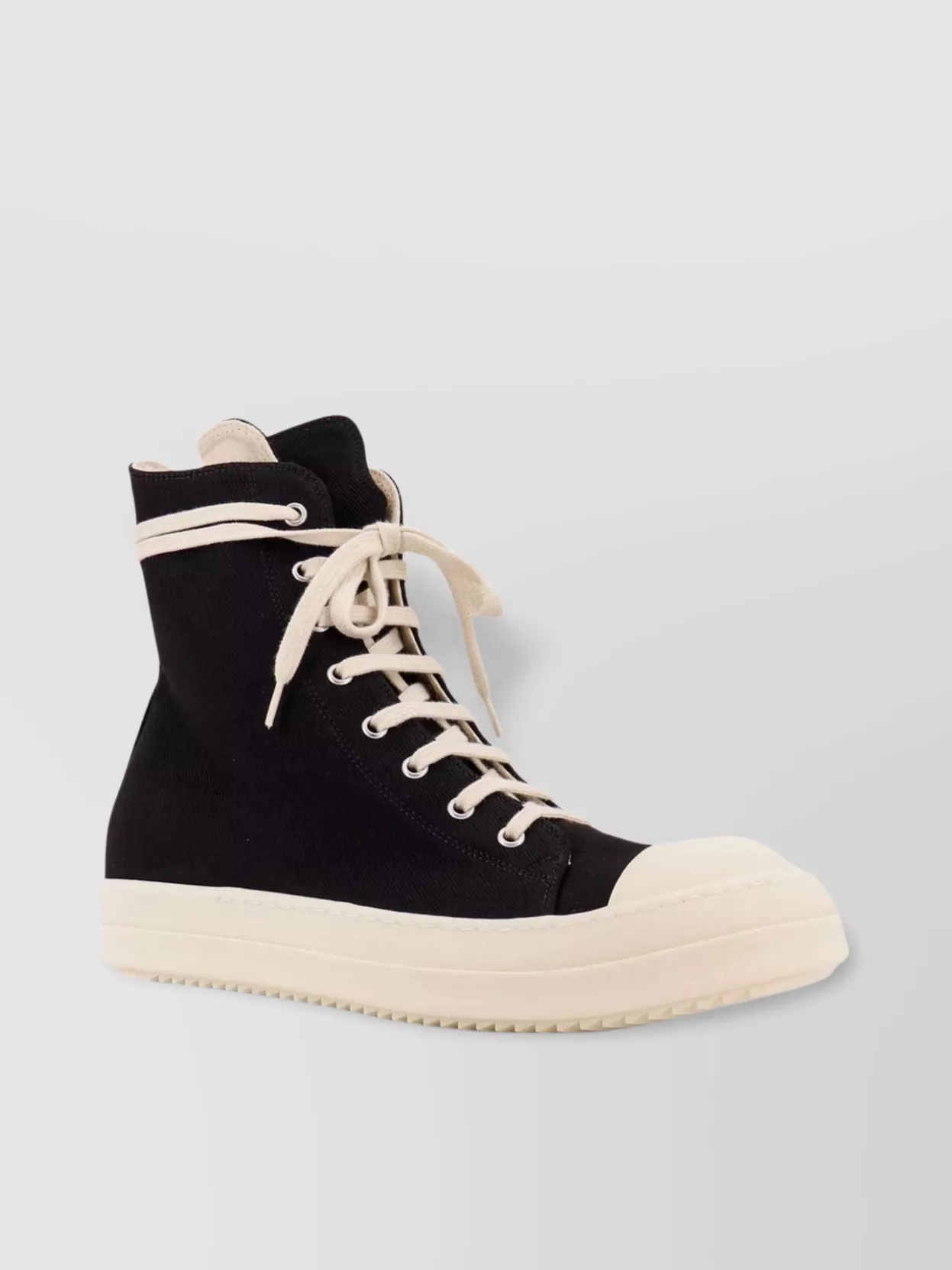 Rick Owens Drkshdw High-top Lace-up Sneakers With Ridged Sole