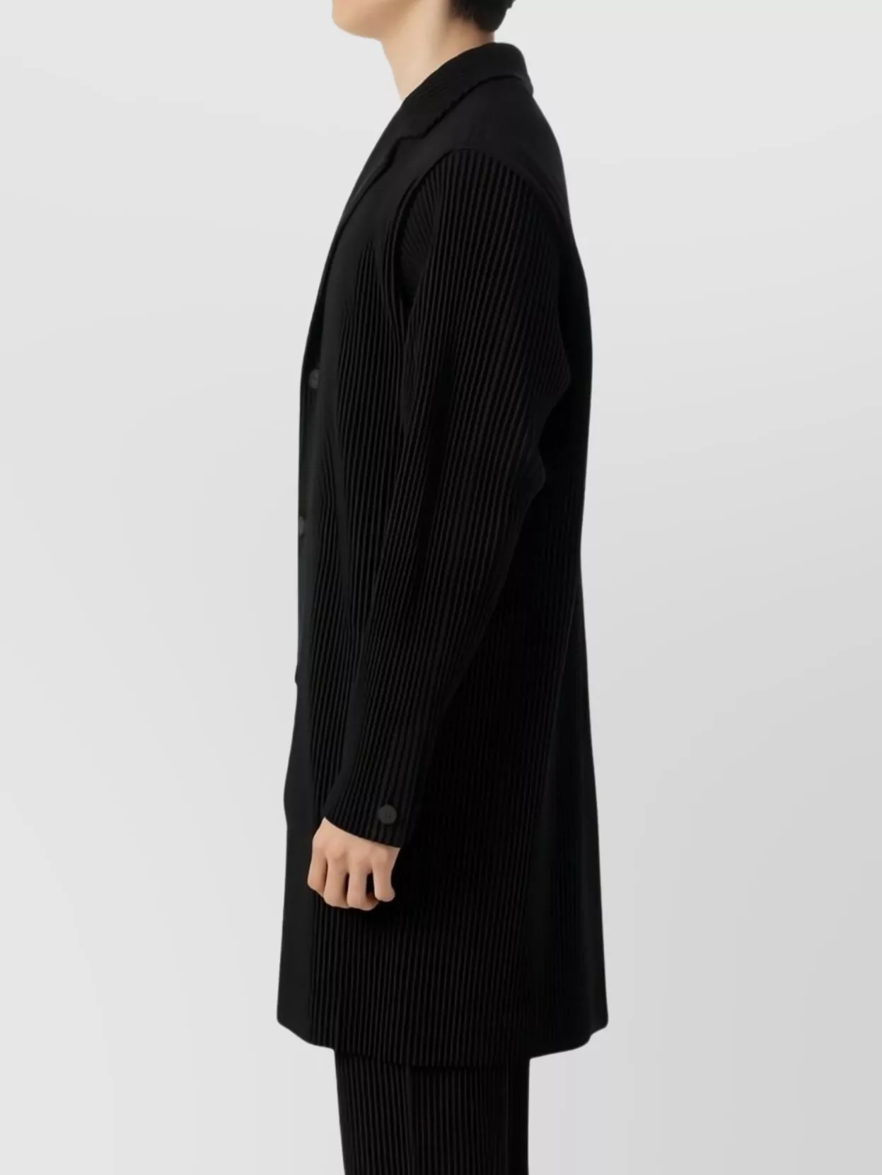 Homme Plisse Issey Miyake Tailored Coat With Pinstripe And Buttons