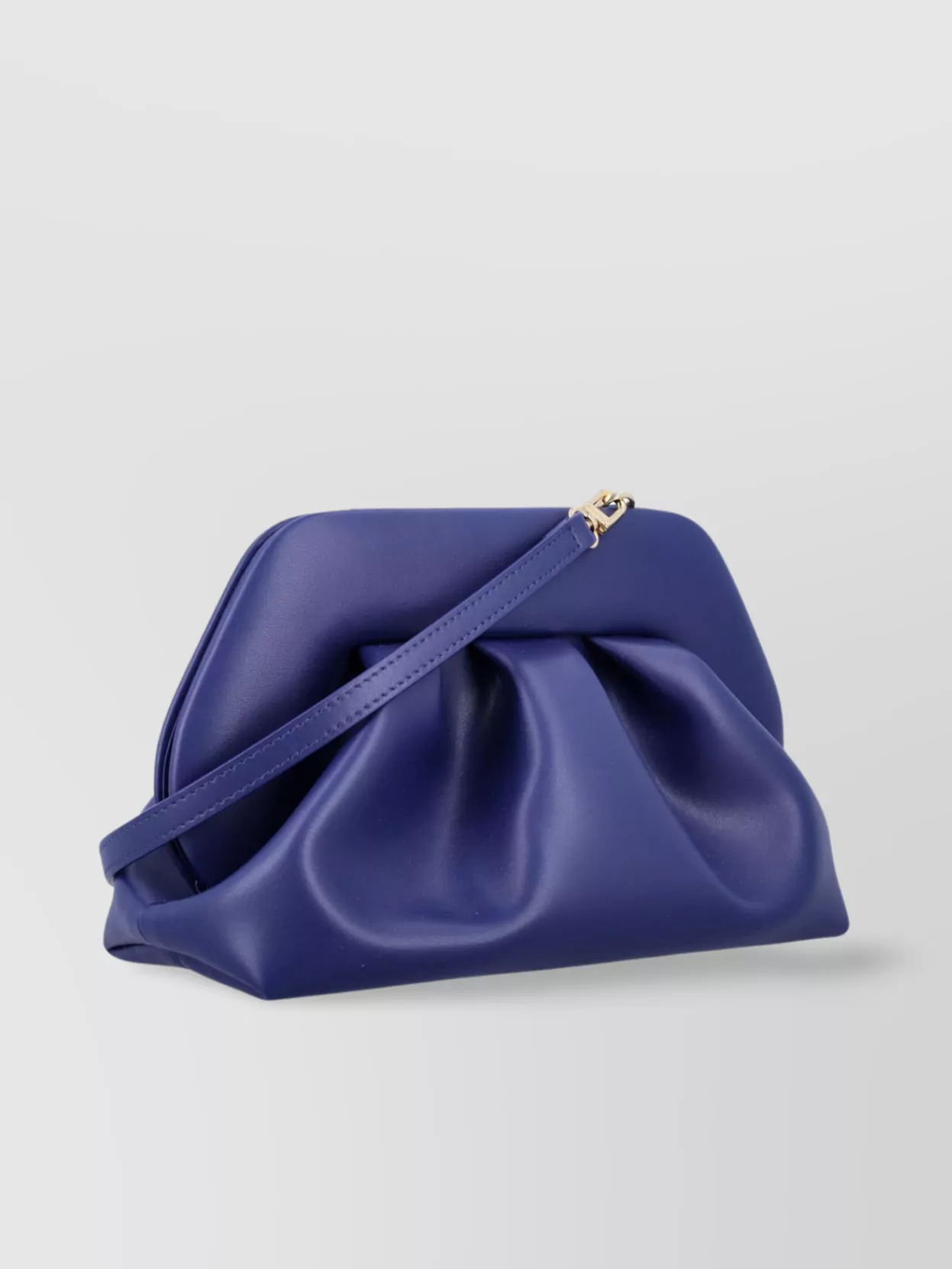 Themoiré Structured Vegan Leather Clutch With Detachable Strap