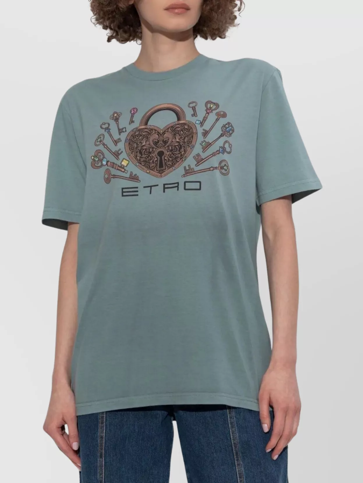 Etro Heart Graphic Crew Neck Short Sleeve Top