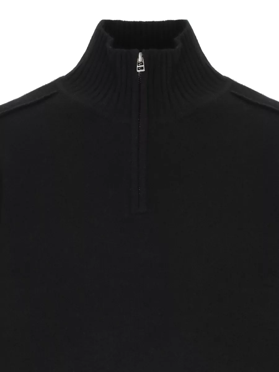 Guest In Residence Cashmere Ribbed Quarter-Zip Turtleneck Sweater