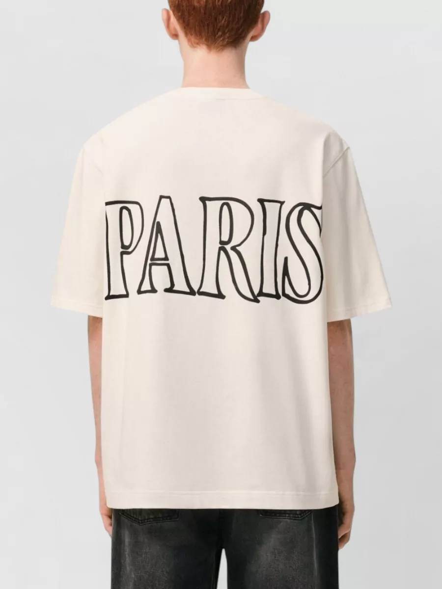 Ami Paris Cotton Logo Print Short Sleeve T-Shirt